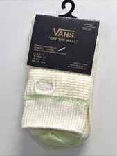 VANS Off the Wall Women's Half Crew Socks Yellow Green Socks Size 6.5-10