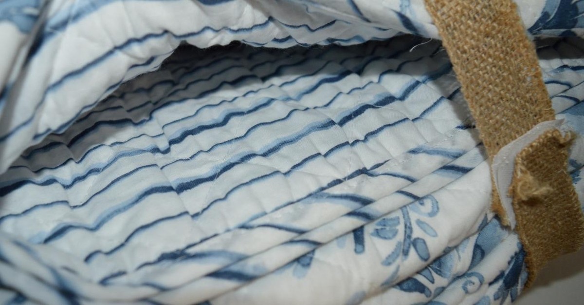 Rachel Ashwell Farmhouse Blue Floral Full Queen Quilt Shabby Chic