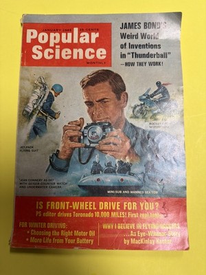 Popular Science Magazine January 1966 James Bond Thunderball Issue