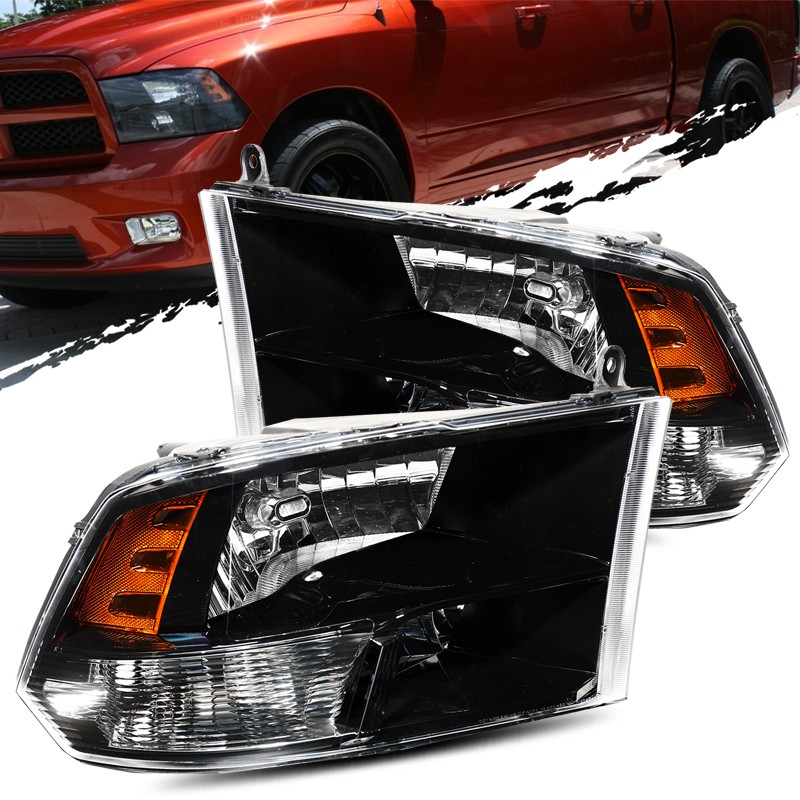 FOR 09-18 RAM 1500 2500 3500 CHROME HOUSING CORNER HEADLIGHT HEAD LAMPS