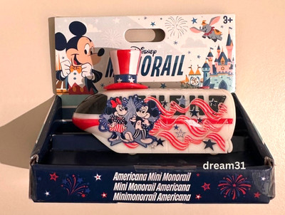 Disney Parks Mickey and Minnie Mouse American 3 1/2'' Mini Monorail Vehicle Toy