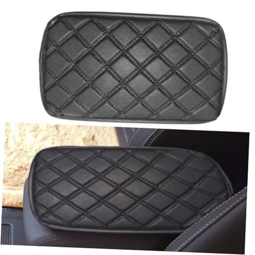 Diamall Universal Car Center Console Cover - Leather Armrest Pad With 2 Side Storage Pockets, Brown, Fits Most Cars, SUVs, Trucks