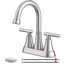 Lead-Free Brushed Nickel 2-Handle Centerset Bathroom Faucet Repair Replacement