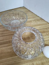 Vintage Home Interiors Homco Crystal Glass Fairy Lamp Light Candle Holder Clear