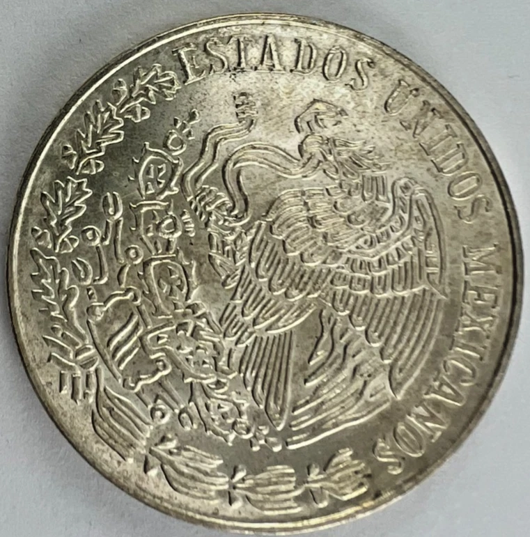 1972 Mexico 25 Pesos Lettered Edge Detail