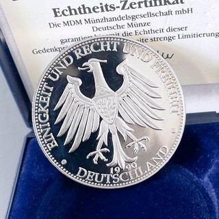 Münze Deutschland einig Vaterland 1990 Berlin 9. Nov. 1989 Retro Vintage