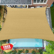 Coumavin 8'x12' Sun Shade Sail Rectangle Sand UV Block Canopy Patio