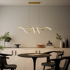 HOMCOM Pendant Light, Ceiling Light with 3 Colour Temperatures, Gold Tone