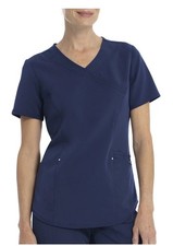 Scrubstar Premium Ultimate Mock Wrap Scrub Top Indigo Size LARGE