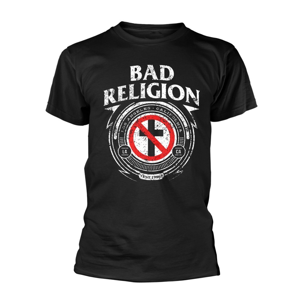 ЧЕРНАЯ футболка со значком BAD RELIGION - Маленький
