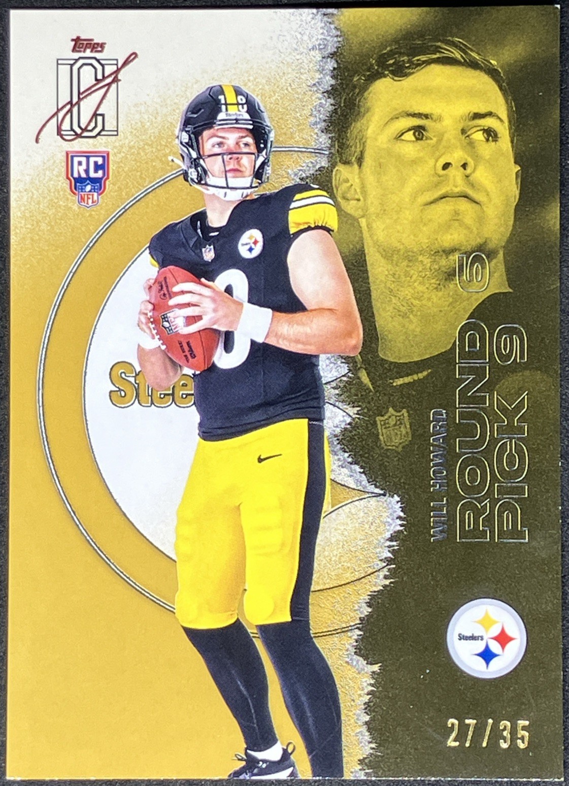 2025 Topps Signature Class Will Howard Gold /35 RC Rookie #107 Steelers