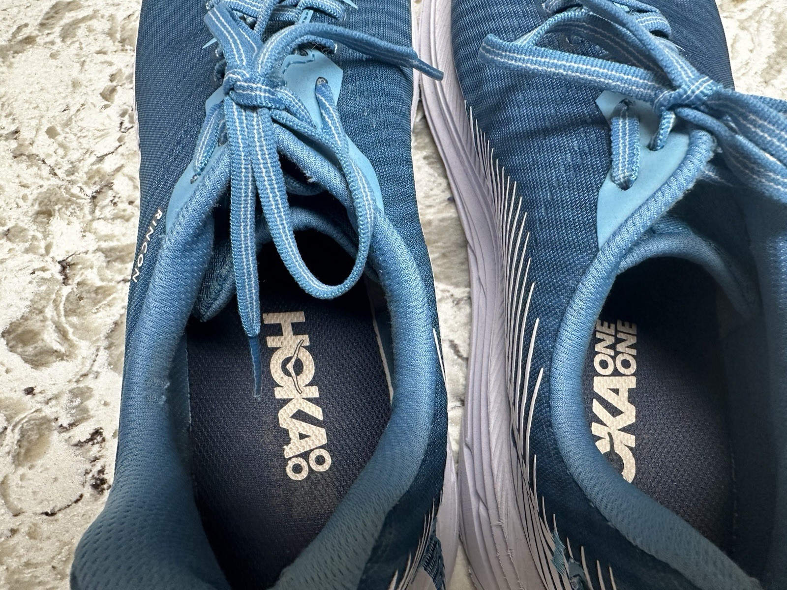 Hoka One One Rincon Men's Blue White Running Athletic Sneakers Lace Up thumbnail 4