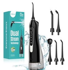 COSLUS Water Dental Flosser Teeth Pick: Portable Cordless Oral Dual Stream