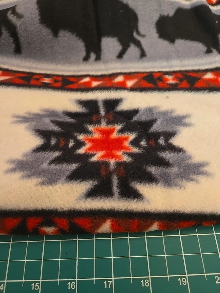 Aztec Buffalo Longhorn Native American Fleece 1.5 Yard X 60" PRECUT  Fabric DIY  - Image 4 of 4