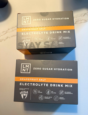 LMNT Grapefruit Salt Electrolyte Drink Mix Powder Sugar-Free Keto Vegan 2 Boxes