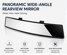 Panoramic Rear View Mirror Wide Angle Clip On Car Interior Rearview Mirror