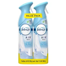 Febreze Odor-Eliminating Air Freshener Spray, Linen and Sky, 2 Ct - Pack of 2
