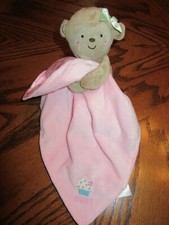 Carter's Child of Mine Plush Monkey Pink "SWEET" Cupcake Security Blanket/Lovey
