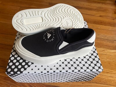 adidas Stella McCartney Court Slip-On Shoes Black 8.5W Anthropologie $160 MSRP