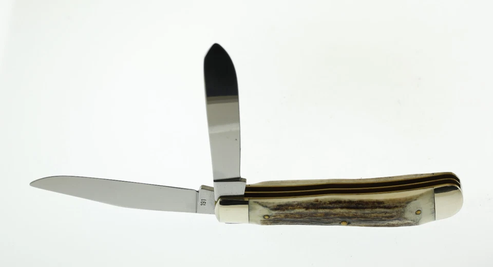 Cuchillo plegable Robert Klaas Kissing Crane 191 2 hojas mango de ciervo 4 3/16" trampero Foto 4 de 4