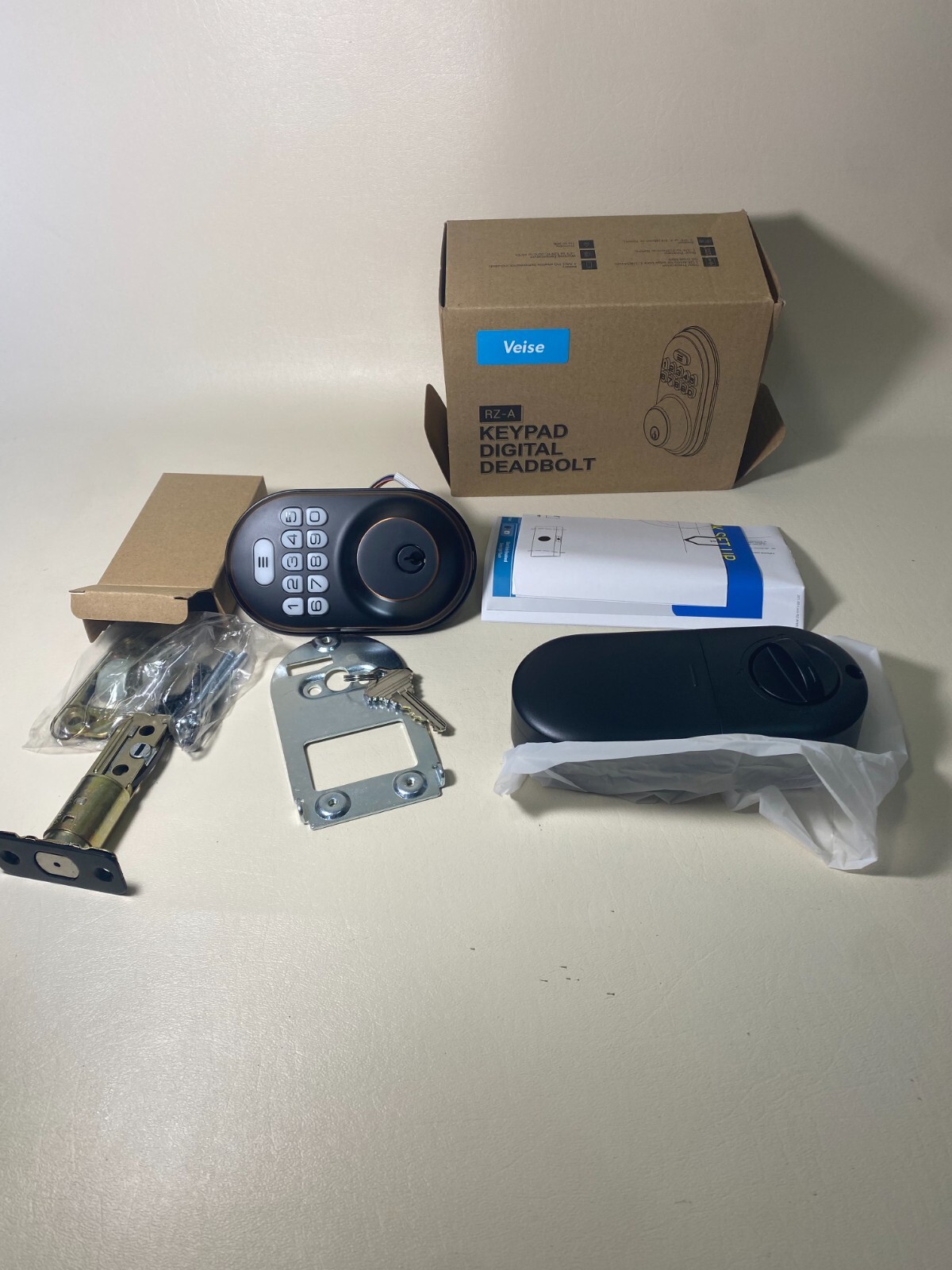 Veise RZ-A Keypad Digital Deadbolt Keyless Entry Door Lock ~ Rubbed Bronze NOB-image