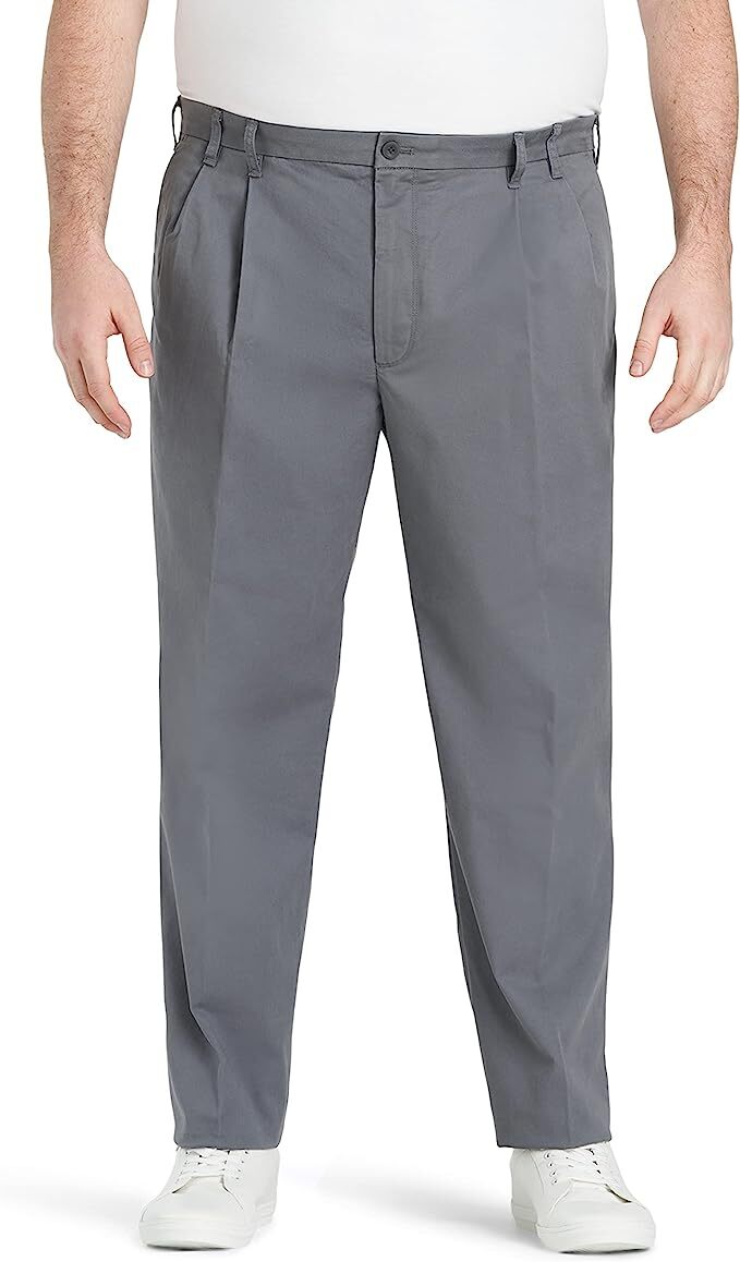 Мужские плиссированные брюки IZOD для больших и высоких мужчин цвет Копченый жемчуг 44W X 11890₽