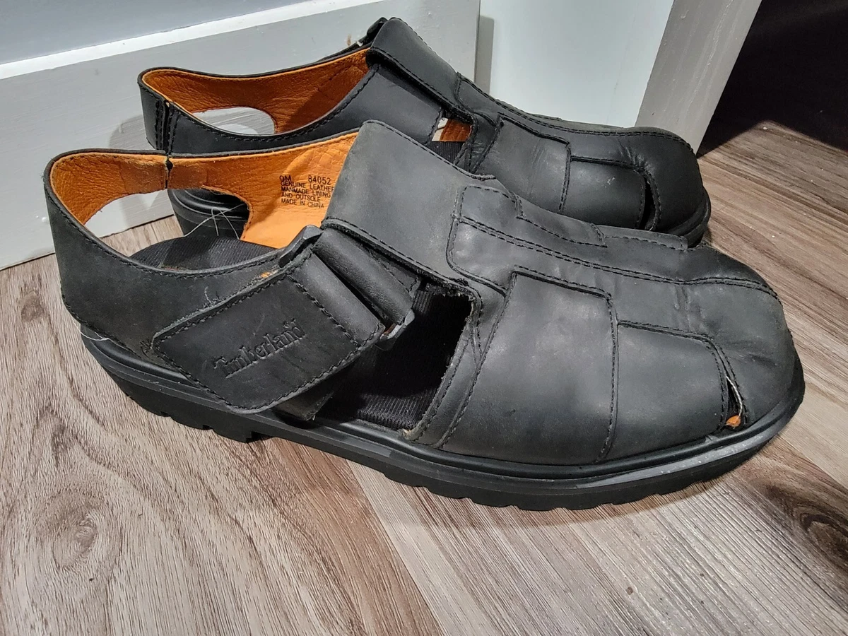 Timberland Men s Sandals Size 9M Black Leather Fisherman eBay