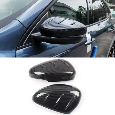 PHV 16-20 Carbon Fiber Look Side Mirror Cover Trim 2pcs For Toyota Prius Prime