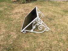 Scaffale in vetro da parete in ferro battuto rotoli vintage