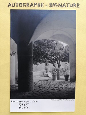 Georgette CHADOURNE ''La Chèvre d'Or'' AUTOGRAPH Photograph Card in BIOT