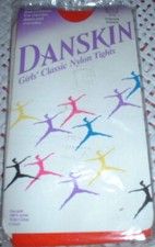 DANSKIN Girls Classic NYLON TIGHTS M 8-10 PUMPKIN ORANGE Dance NOS Costume NEW