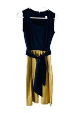 Vintage 70s Mod Womens Small Color Block Belted Dress Jacket Set 2 PC USA