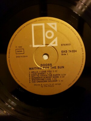 THE DOORS - WAITING FOR THE SUN LP Vinyl Gold Label GEMA 1968 JIM