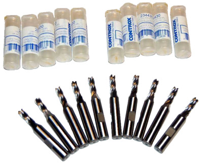 10 Pcs. Controx 1/4'' M42-8% Cobalt Fine-Pitch  Roughing CNC End Mills
