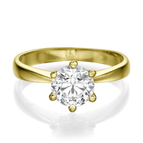 Increíble anillo de compromiso de diamantes I/VS2 de 1/3 quilate corte redondo oro blanco 18 K - Imagen 4 de 4
