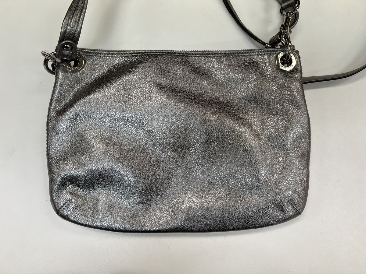 Coach 18996 Metallic Silver Poppy Shoulder Handbag Purse
