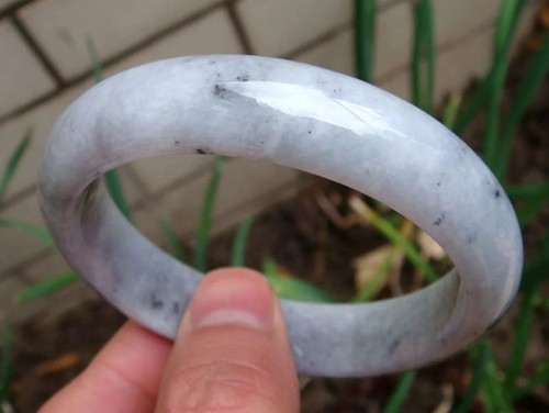 59mm Certified Burma 100% Natural A Black Chicken “烏雞種” Jade jadeite Bangle - Picture 6 of 8