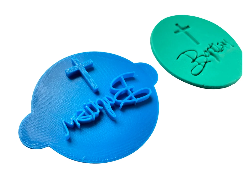 Baptism Cross Cookie Stamp Fondant Embosser Christening Cookie personalised — 第 2/4 张图片