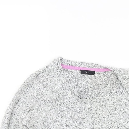 M&Co Womens Grey Scoop Neck Acrylic Blend Jumper Size 12 - Picture 5 of 12