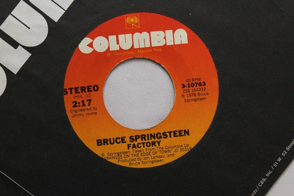 BRUCE SPRINGSTEEN PROVE IT ALL NIGHT / FACTORY 45 7" VINYL RECORD VG++ - Image 2 of 2