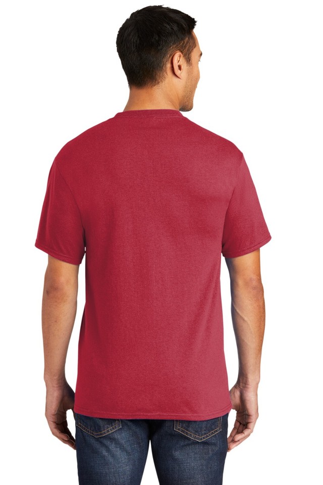 Port & Company Men's Tall Pocket T-Shirt - 5.5 Oz 50/50 Cotton/Poly Blend, Athletic Heather, Size 4XLT - View #4