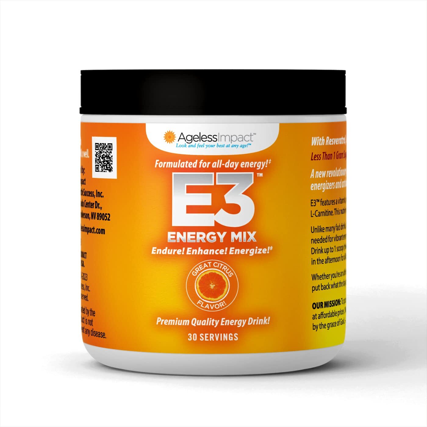 Ageless Impact--Look And Feel Your Best! e3 Energy Drink Mix