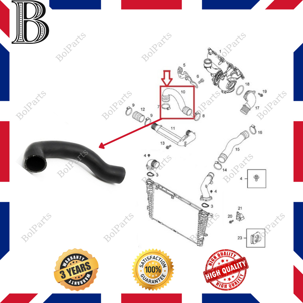 Turbo Intercooler Hose Pipe for Vauxhall/Opel Zafira B MK2 CDTi 