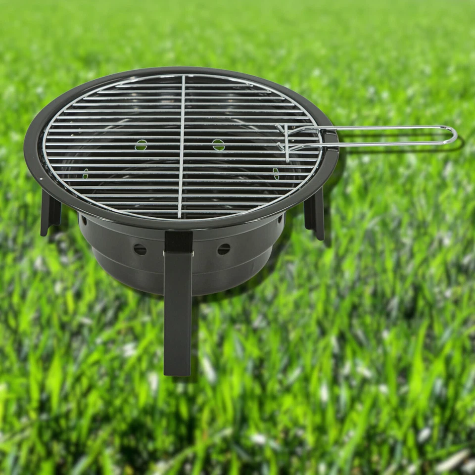 Campinggrill klappbar Holzkohlegrill tragbar – Mini Koffergrill Ø35cm Outdoor BB - Bild 3 von 4
