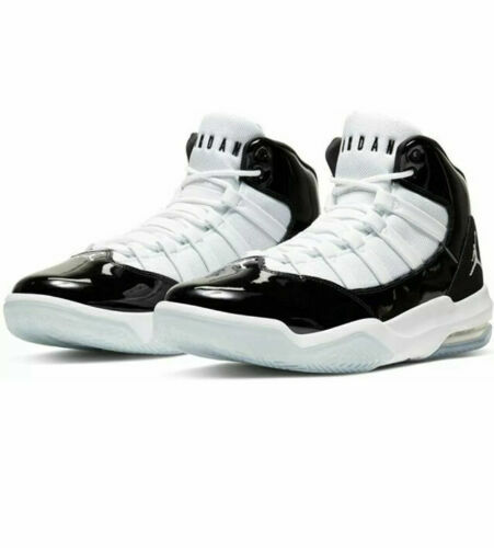 NIKE JORDAN MAX AURA (GS) SIZE UK 4.5 EUR 37.5 US 5Y (AQ9214 011) BLACK/WHITE - Picture 7 of 7