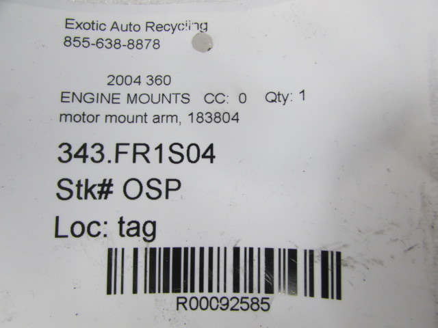 Ferrari 360, Motor Mount Arm, Used, P/N 183804