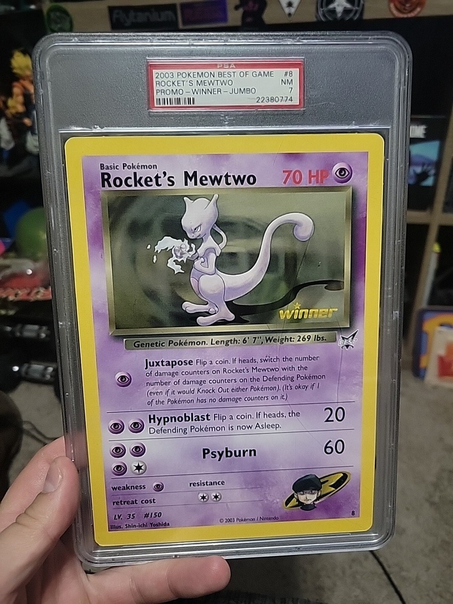 PSA 7 NM Rocket's Mewtwo Jumbo Oversized Promo Pokemon Card PSA 7 NM Rocket's Mewtwo Jumbo Oversized Promo Pokemon Card