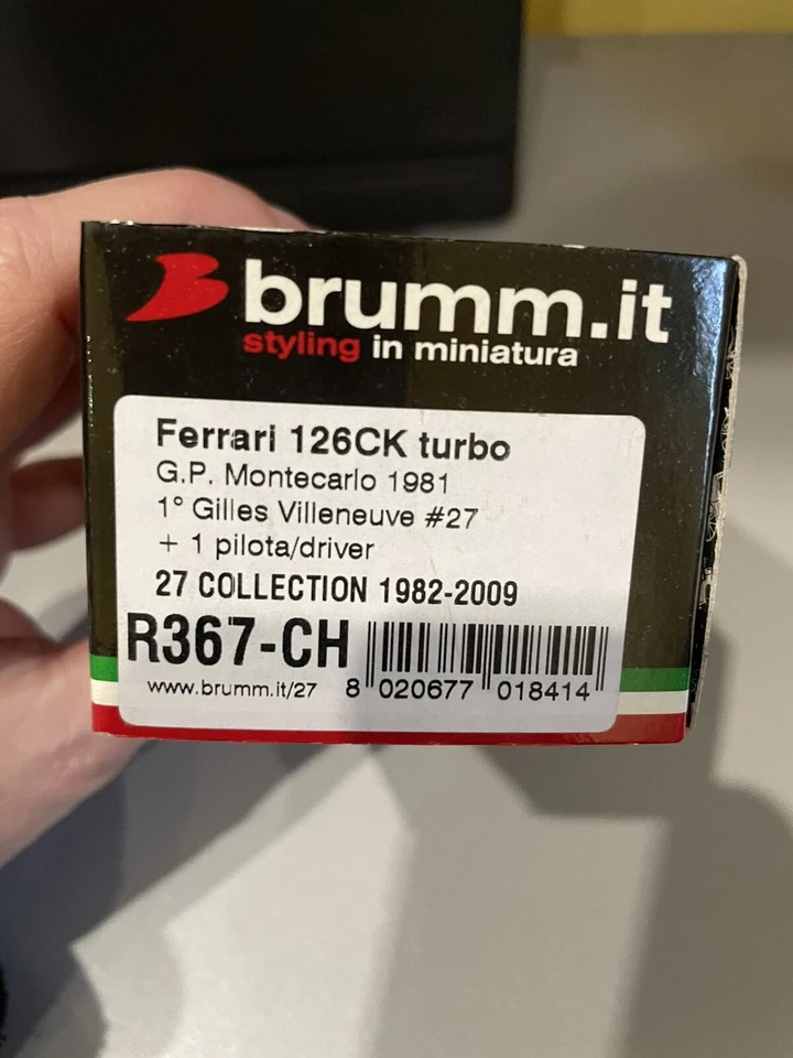 Brumm R367-CH Ferrari 126 CK Turbo 1^GP Montecarlo 1981 Villeneuve 1:43 +driver - Immagine 3 di 4