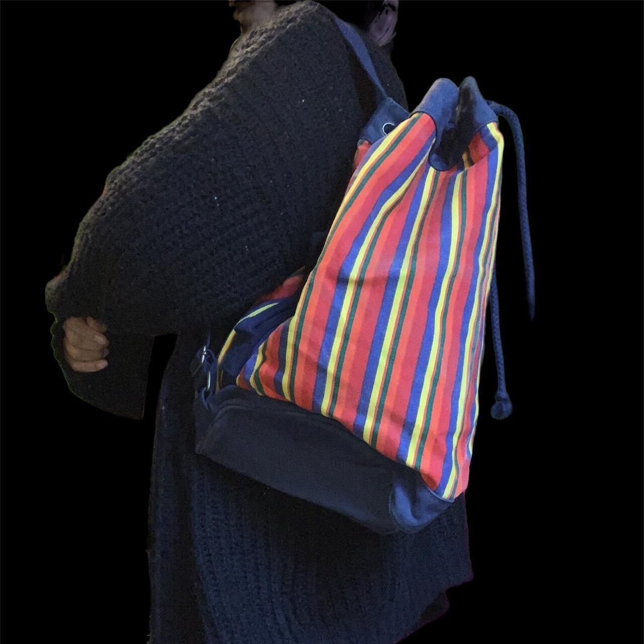 Rainbow Striped Drawstring Backpack - image 4