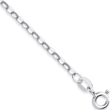 9ct White Gold Belcher Chain 16 18 20 22 24 Inches